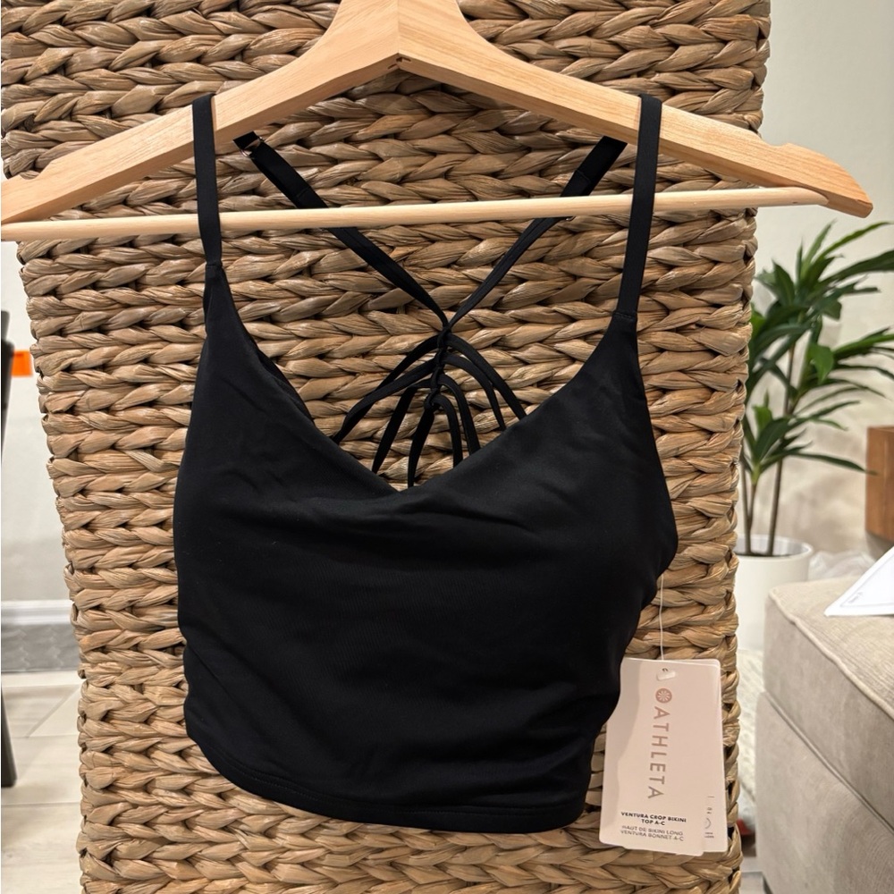 NWT ATHLETA Black bikini top!